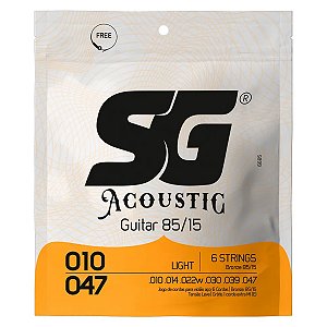 Encordoamento Para Violao Sg Aço Bronze 010 85 15 6685