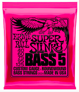 Encordoamento Ernie Ball 040 125 Super Slinky para Baixo 5 Cordas 2824