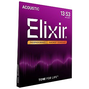 Encordoamento para Violão Aço Elixir Nanoweb Phosphor Bronze HD Light .013
