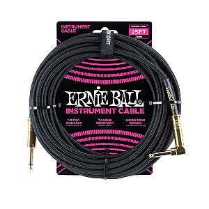 Cabo Para Instrumento Ernie Ball P10 Reto/l Trançado Preto 7.62 M