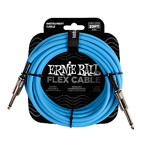 Cabo Para Instrumento P10/P10 Ernie Ball Flex Azul 6m