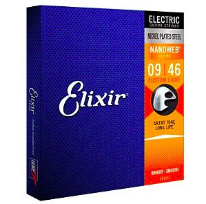 Encordoamento Para Guitarra Elixir Nickel Nanoweb 09 46 12027
