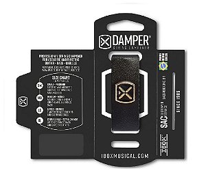 Abafador de Corda Damper Ibox em Couro com Tag de Metal Preto LG