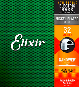 Corda Avulsa Para Baixo Elixir MEDIUM C 32 NICKL PLATED STEEL