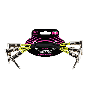 Kit 3 Cabo Para Pedal Ernie Ball Classic Patch Cable 15,24cm