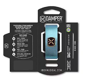 Abafador de Corda Damper Ibox COURO AZUL METÁLICO XL