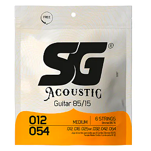 Encordoamento Para Violão Sg Aço Bronze 85/15 .012