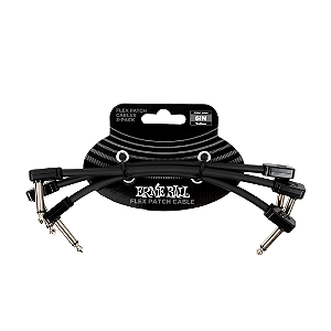Kit 3 Cabo Para Pedal Ernie Ball Flex Patch Black 15,24 cm