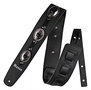 Correia Para Guitarra, Baixo E Violão Basso Country Preta