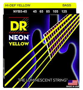 Encordoamento Baixo 5 Cordas DR Strings Neon Yellow .045