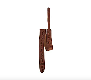 Correia Para Guitarra Violão Ovation Premium Couro Chocolate