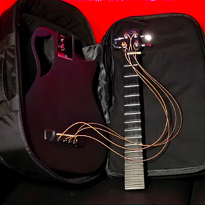 Baixo 4 Cordas Desmontável Overhead Carbon Black Travel Bass (Usado)