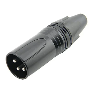Plug Xlr Cannon Macho Profissional Metal Preto