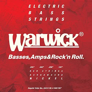 Encordoamento Para Baixo 4 Cordas Warwick Red Nickel .040