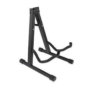 Suporte De Chão Para Guitarra Baixo Violão Dobrável Preto