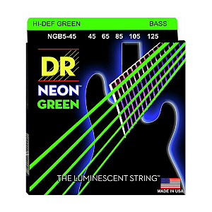 Encordoamento Baixo 5 Cordas Dr Strings Neon Green .045