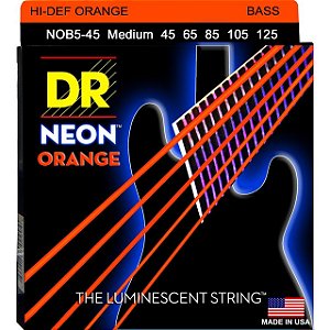 Encordoamento Baixo 5 Cordas Dr Strings Neon Orange .045