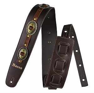 Correia Para Guitarra, Baixo E Violão Basso Country Marrom