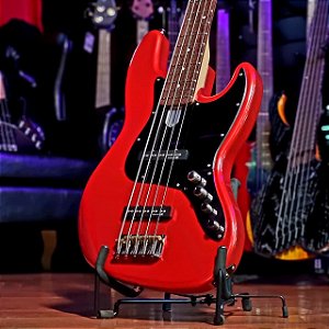 Baixo 5 Cordas Ativo Studebaker Jazz Bass Daytona Red