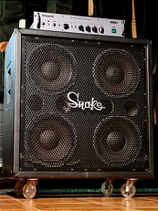 Amplificador Cabeçote Baixo 500W Snake + Gabinete 4x10