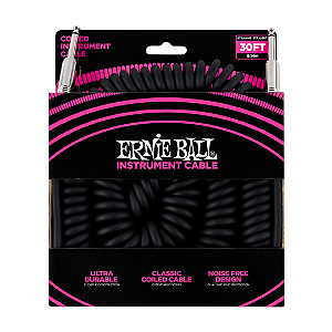 Cabo Espiral Para Instrumento P10 Ernie Ball Blindado 9,14m