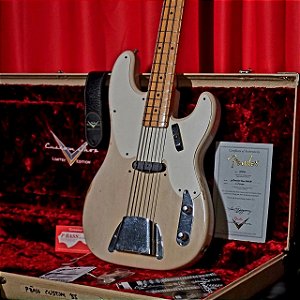 Baixo 4 Cordas Fender Custom Shop Limited Edition Relic 1955 Precision Bass Dirty White Blonde