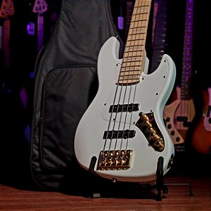 Baixo 5 Cordas Swing Jazz Bass Deluxe White