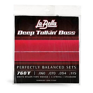 Encordoamento para Baixo 4 Cordas La Bella Deep Talkin’ Bass White Nylon .060
