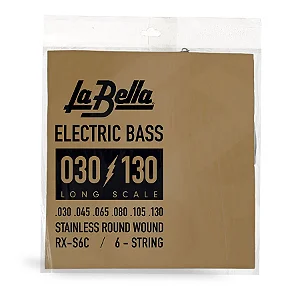 Encordoamento para Baixo 6 Cordas La Bella RX Stainless Long .030