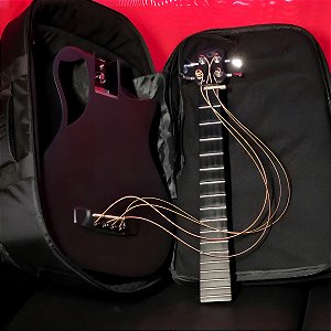 Baixo 4 Cordas Desmontável Overhead Carbon Black Travel Bass