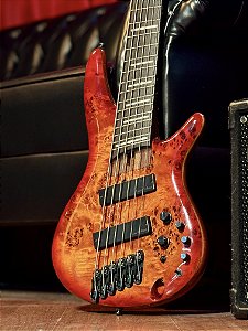 Baixo 6 Cordas Ativo Ibanez SR Workshop SRMS806 Brown Topaz Burst