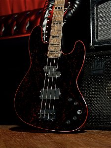Baixo 4 Cordas Ativo Da Cruz Luthieria PB Splatter Black