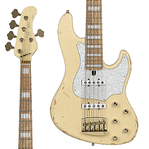 Baixo 5 Cordas Ativo Mayones Jabba HF Aged Yellow 5