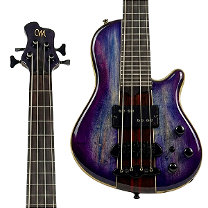 Mini Baixo 4 Cordas Ativo Mayones Cali 4 Transparent Custom Color Gloss