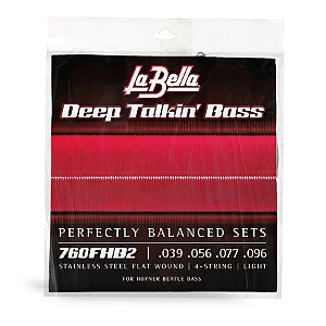 Encordoamento para Baixo 4 Cordas La Bella Deep Talkin’ Bass Beatle .039