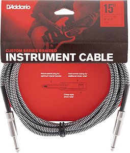 Cabo para Instrumento P10 Daddario Custom Braided 4,57m B&W Tweed