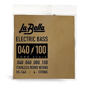 Encordoamento para Baixo 4 Cordas La Bella RX Stainless Long Scale .040