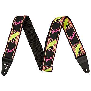 Correia para Guitarra e Baixo Fender Neon Monogrammed Pink/Yellow