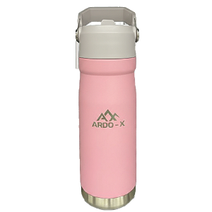 Garrafa Térmica Flip Ardo-X | Rosa com tampa cinza