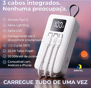 Carregador Portátil 20000mah - Alta qualidade.