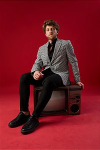 Blazer Masculino Xadrez Alfaiataria Social
