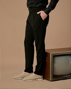 Calça Alfaiataria Preta Masculina Ajustada