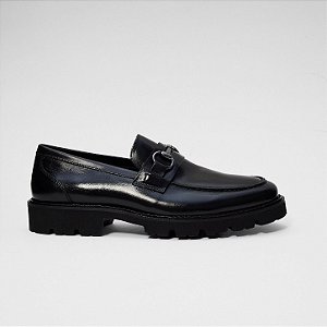 Sapato Masculino Tratorado Preto com Fivela