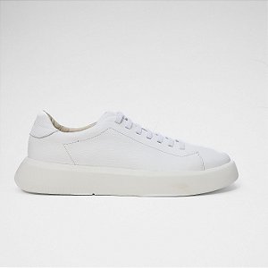 Sapatênis de Couro Branco Casual