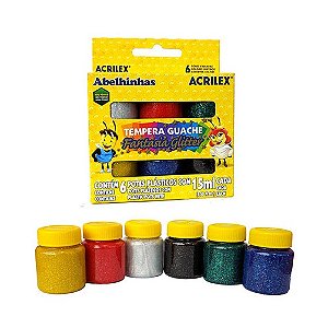GUACHE FANTASIA GLITTER CJ. C/6 CORES