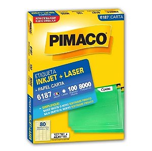 ETIQ. INKJET +LASER PIMACO 6187