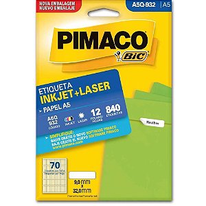 ETIQ. INKJET+LASER A5 Q-932 PIMACO