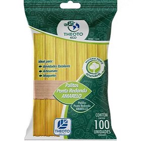 PALITO SORVETEKC THEOTO C/100 AMARELO