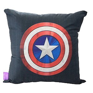 ALMOFADA FIBRA VELUDO 40X40CM CAPITAIN AMERICA SIMBOLO.EAN :7898475512288