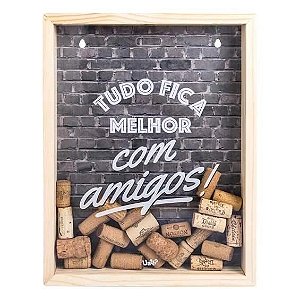 QUADRO DE ROLHAS E TAMPINHAS - TUDO FICA MELHOR